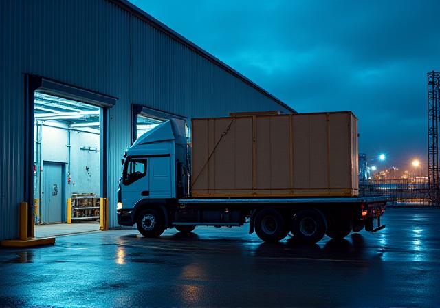 Expedited industrial freight delivery at a manufacturing plant